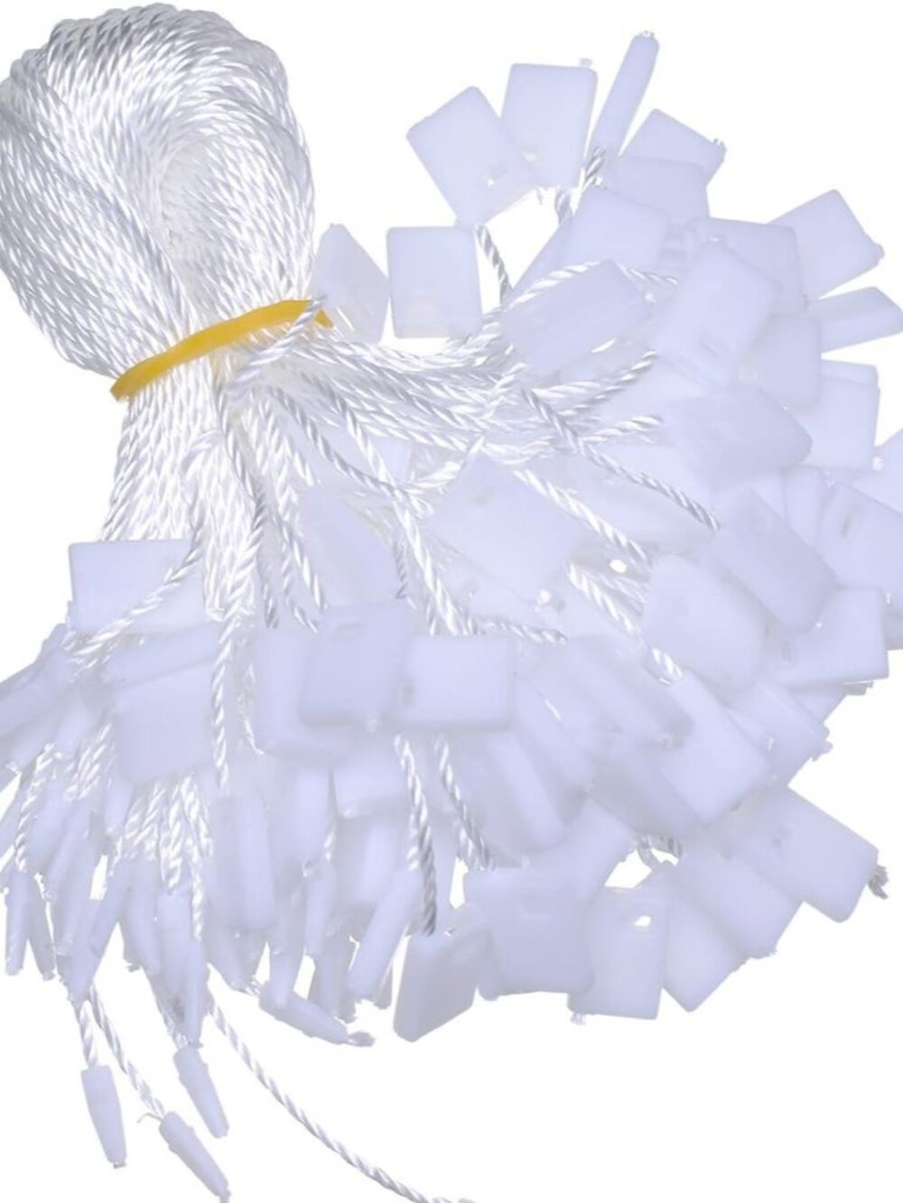 7 Inch 1000Pcs White Hang Tag String Snap Lock Pin Loop Fastener Hook Ties, Easy